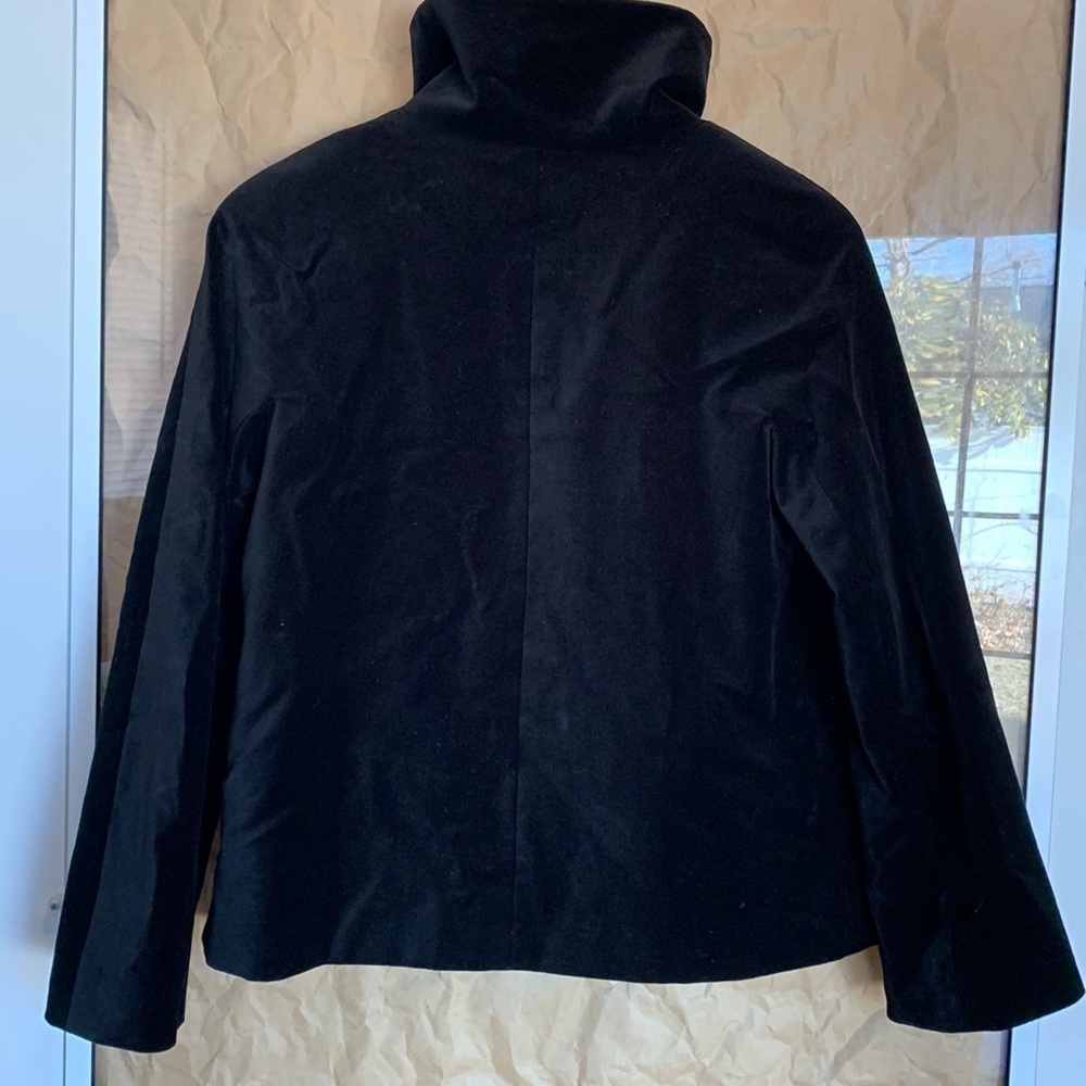 Talbots Petites | Cotton Black Velvet Button Pocket Fully Lined Blazer Jacket 0P - Picture 11 of 16